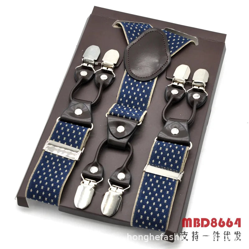 Adjustable 6-Clip Suspenders for Men & Women