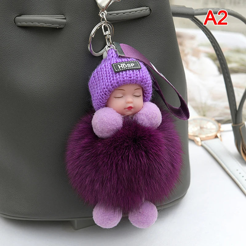 Charming Plush Fox Fur Keychain Pendant