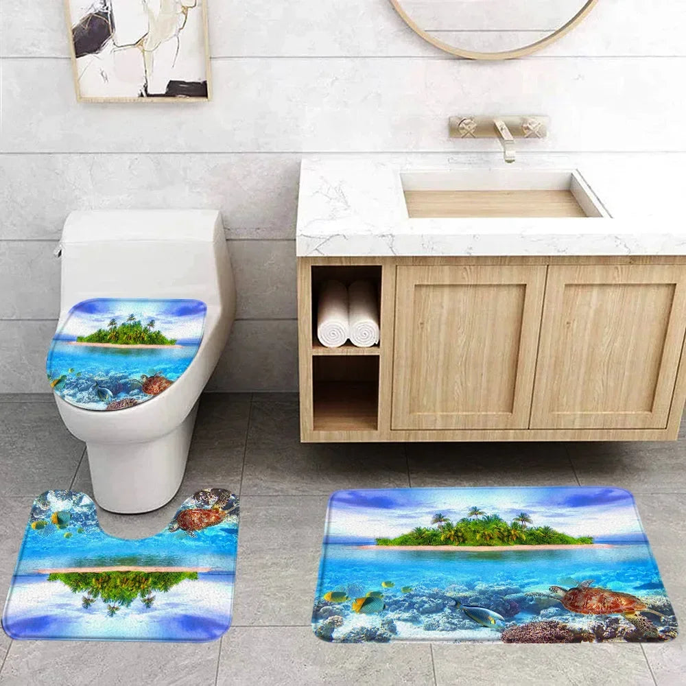 Décor Marin 3D: Ensemble Bain Éco-friendly Suède