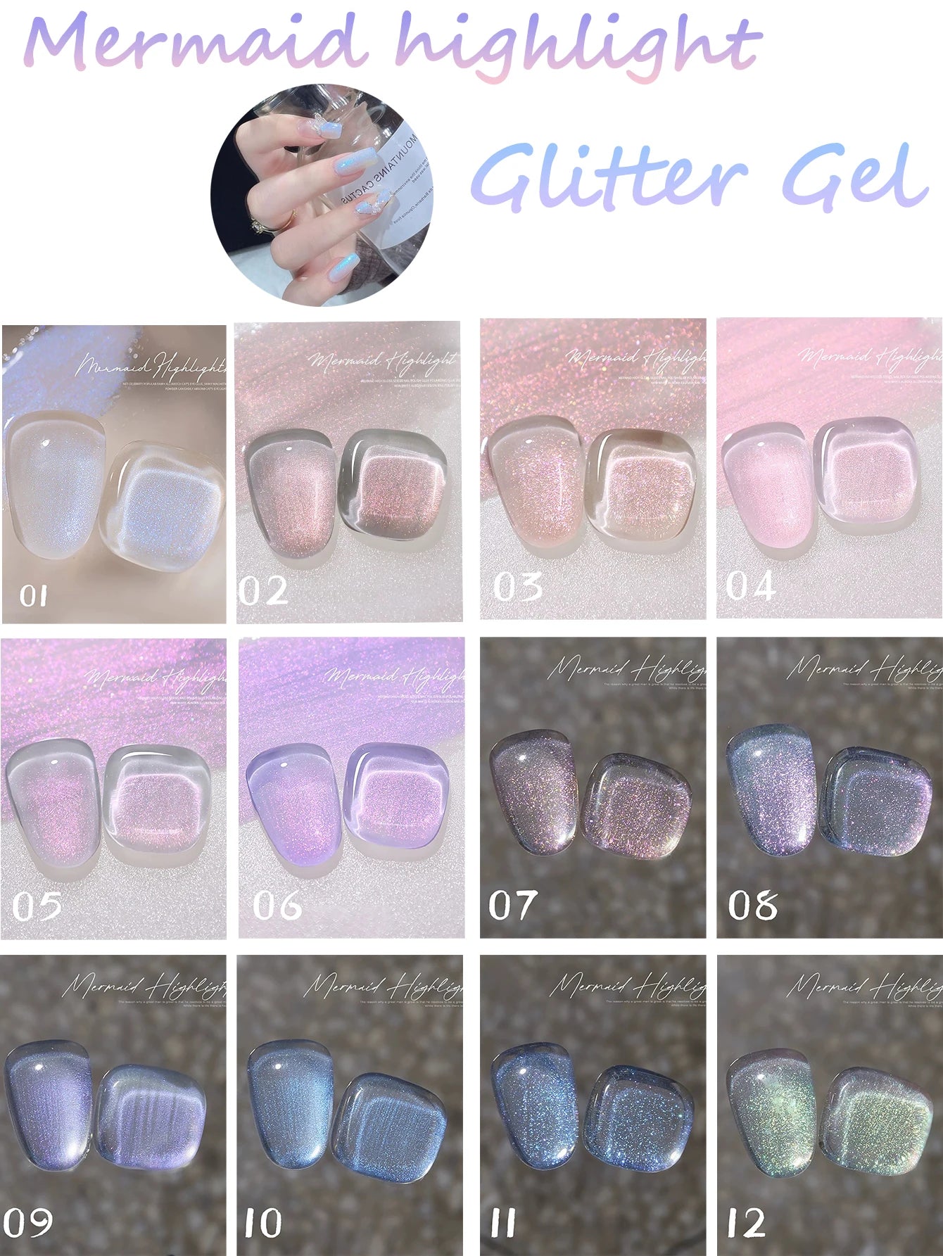 Gel Vernis Nail Art 24 pièces Éclat Rouge