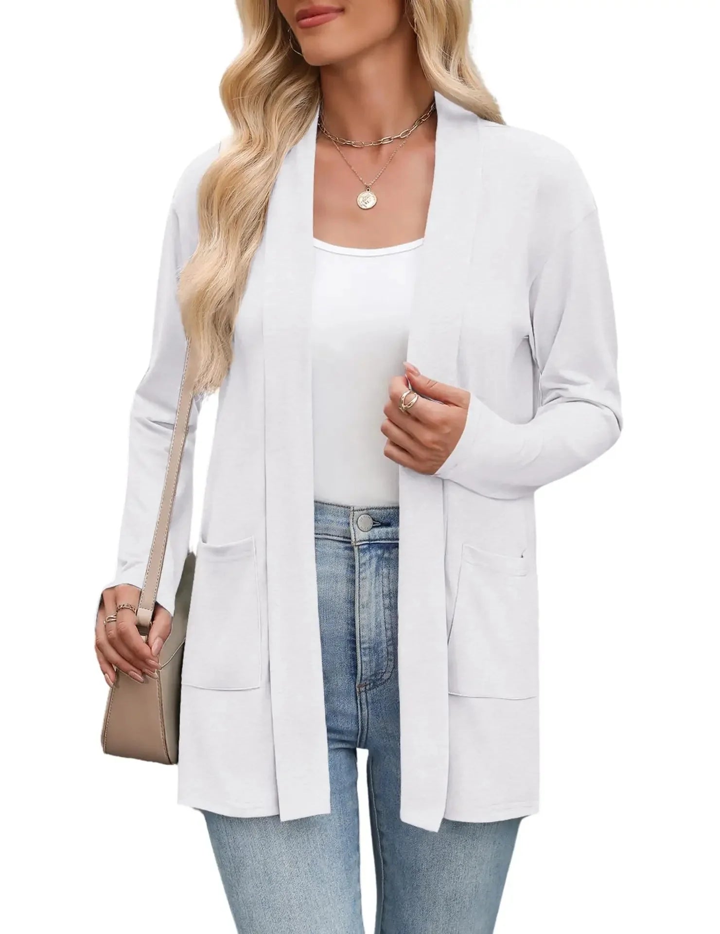 Cardigan léger chic à poches été