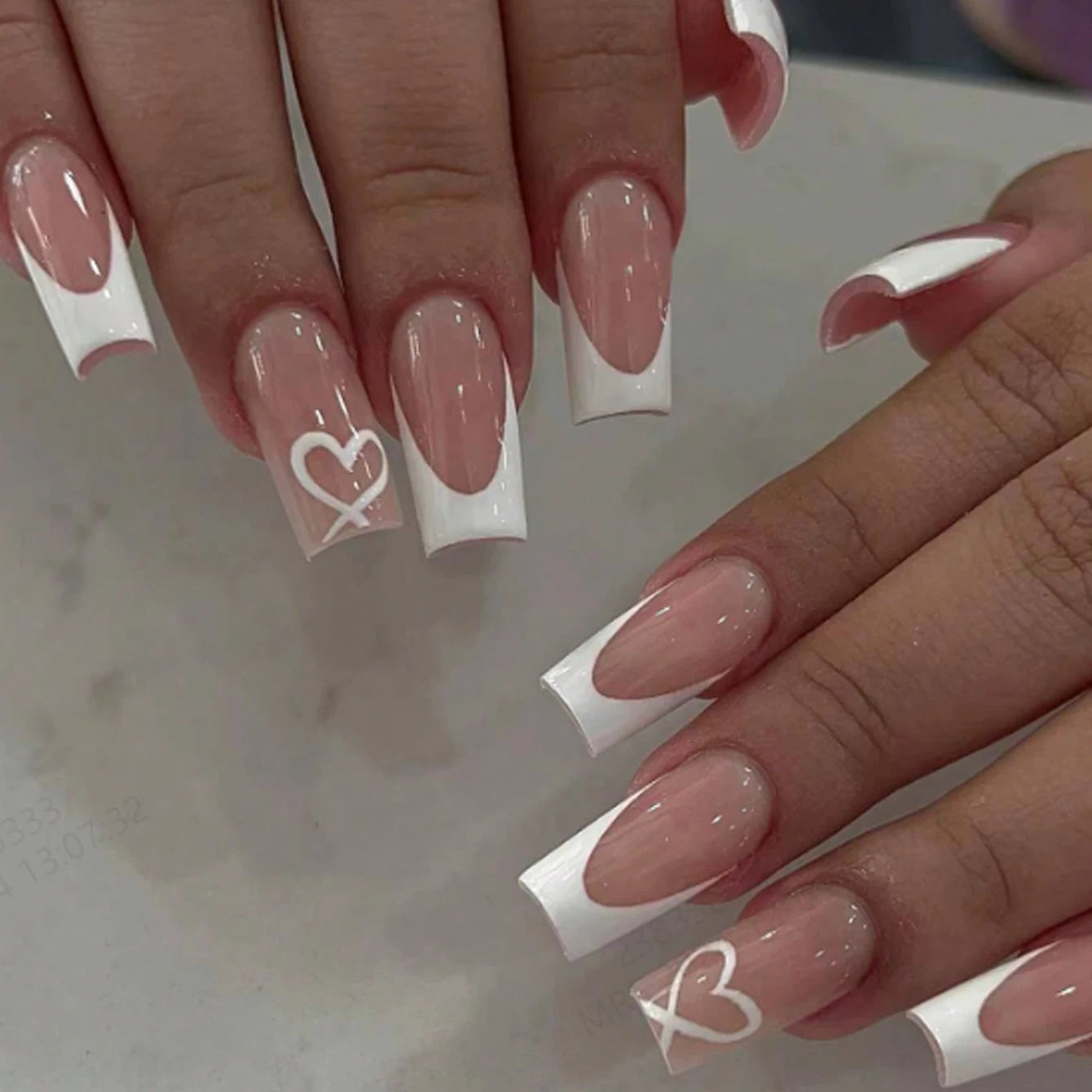 Cœur Marin - Ensemble d'Ongles Pressés