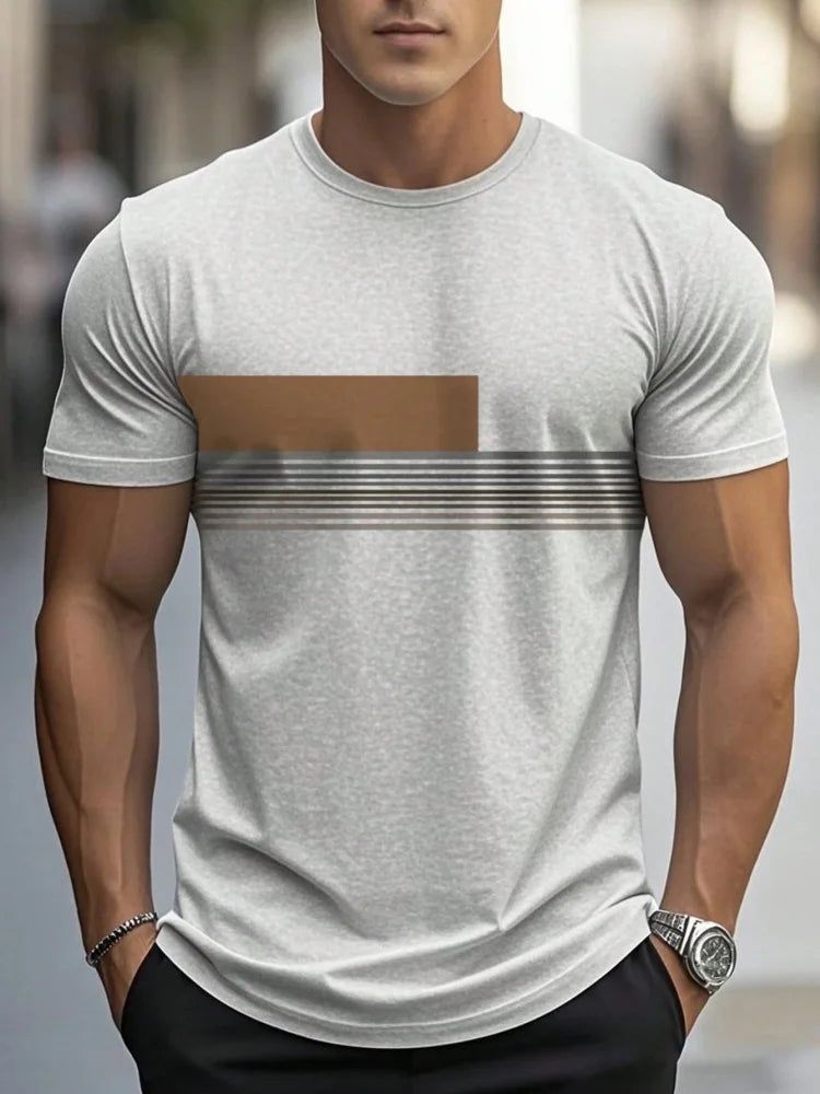T-shirt Décontracté Été Homme à Motif Simple