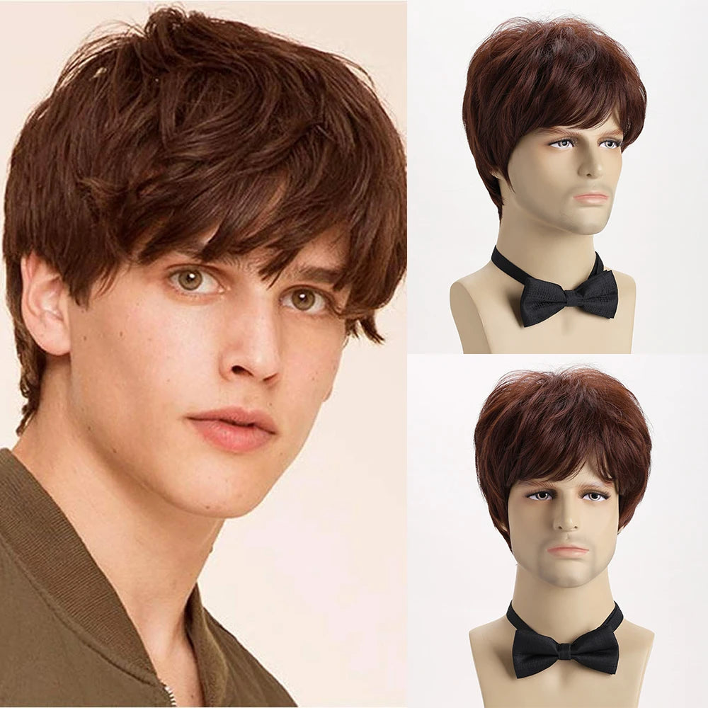 MAISI Short Curly Synthetic Wig for Men