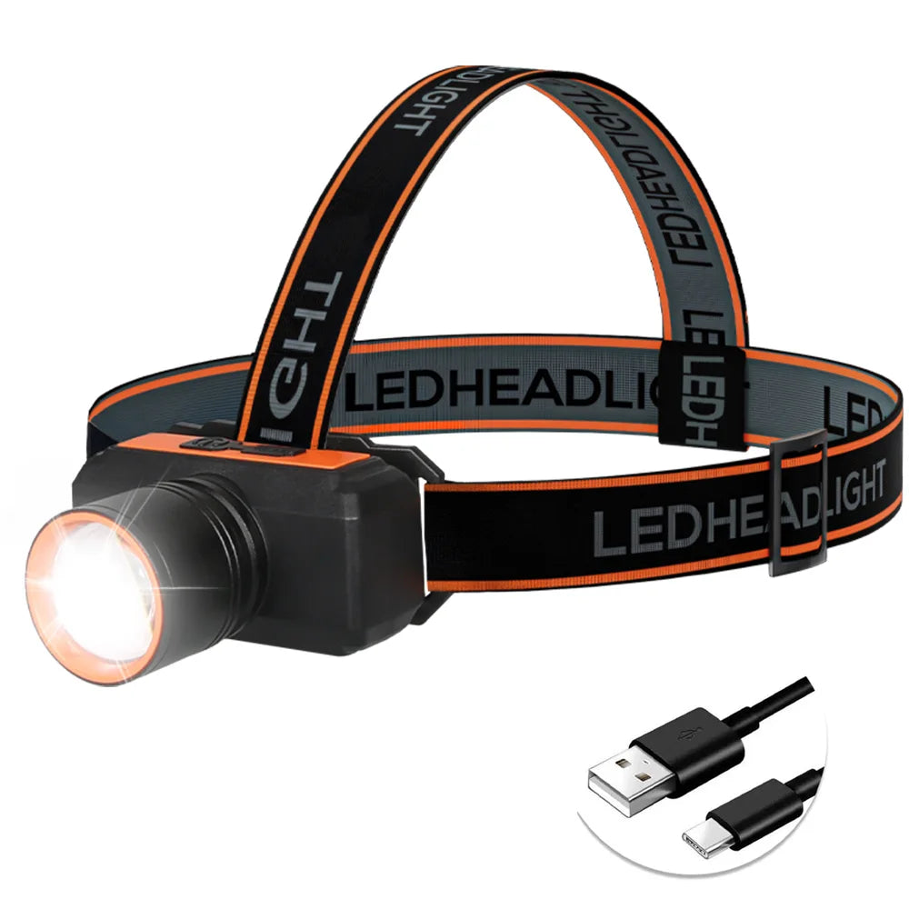 Lampe Frontale LED Aste 4 Modes Étanche