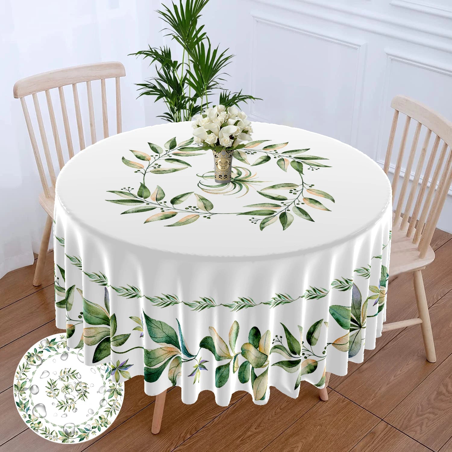 Nappe ronde florale imperméable 63 - Style moderne