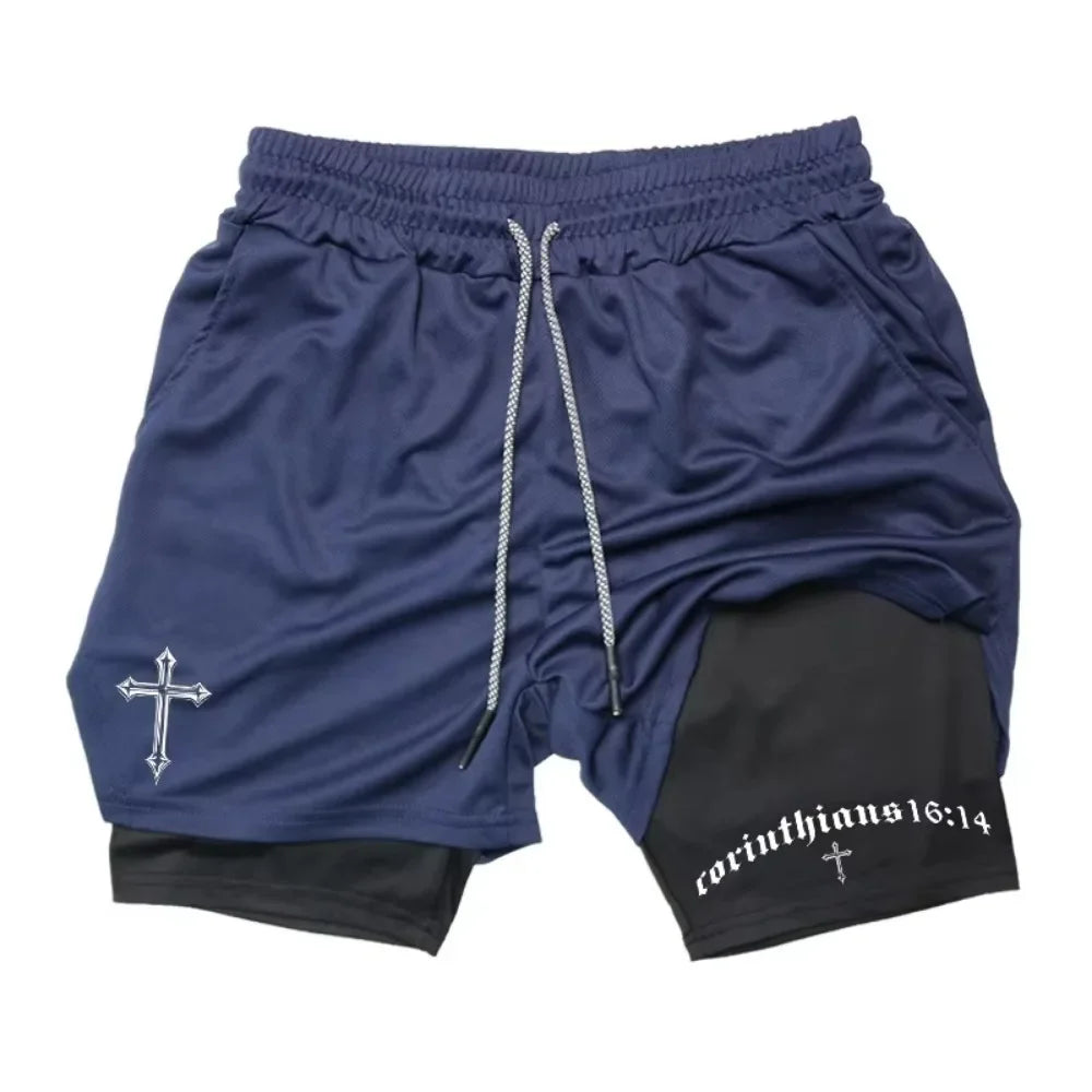 Short Chrétien 2en1: Sport & Foi avec Poche