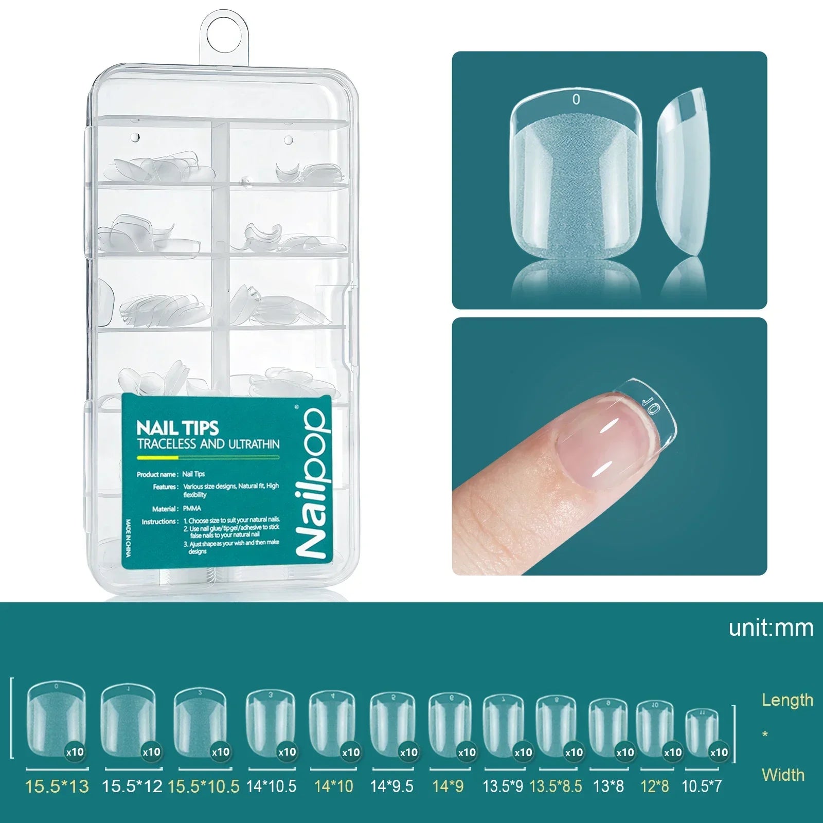 Ongles Bicolores Nailpop - 120 pièces