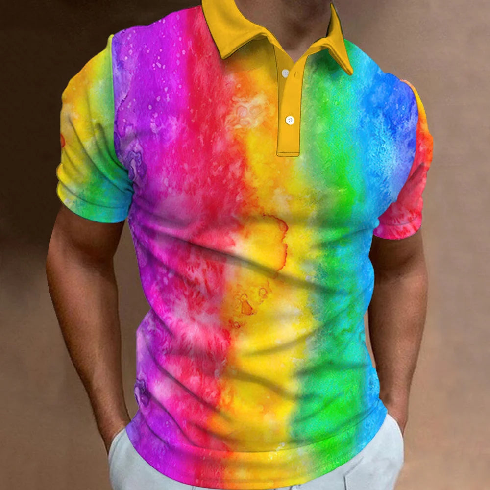 Polo Arc-en-Ciel 3D Casual Homme