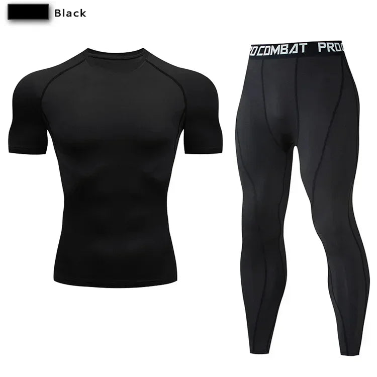 Élasticité Pro: Ensemble Sport Homme Compression 2 pièces