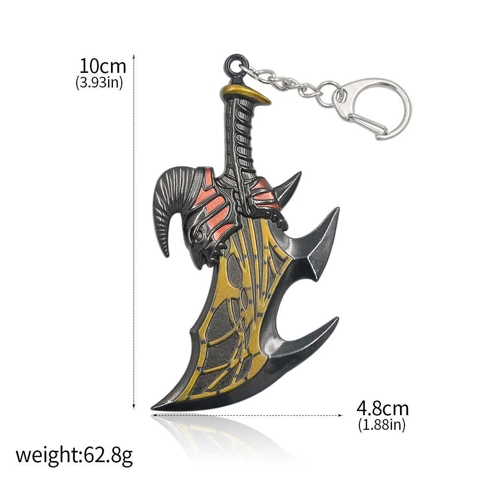 Porte-clés Kratos : Lame du Chaos en métal élégant