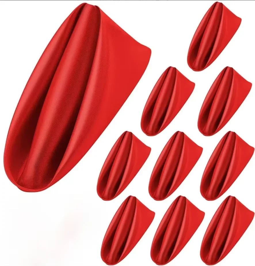 Serviettes carrées coton satin lavables 43x43cm