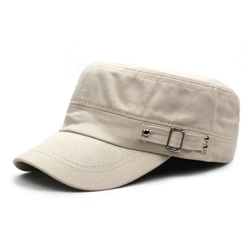 Casquette militaire unisexe en coton délavé