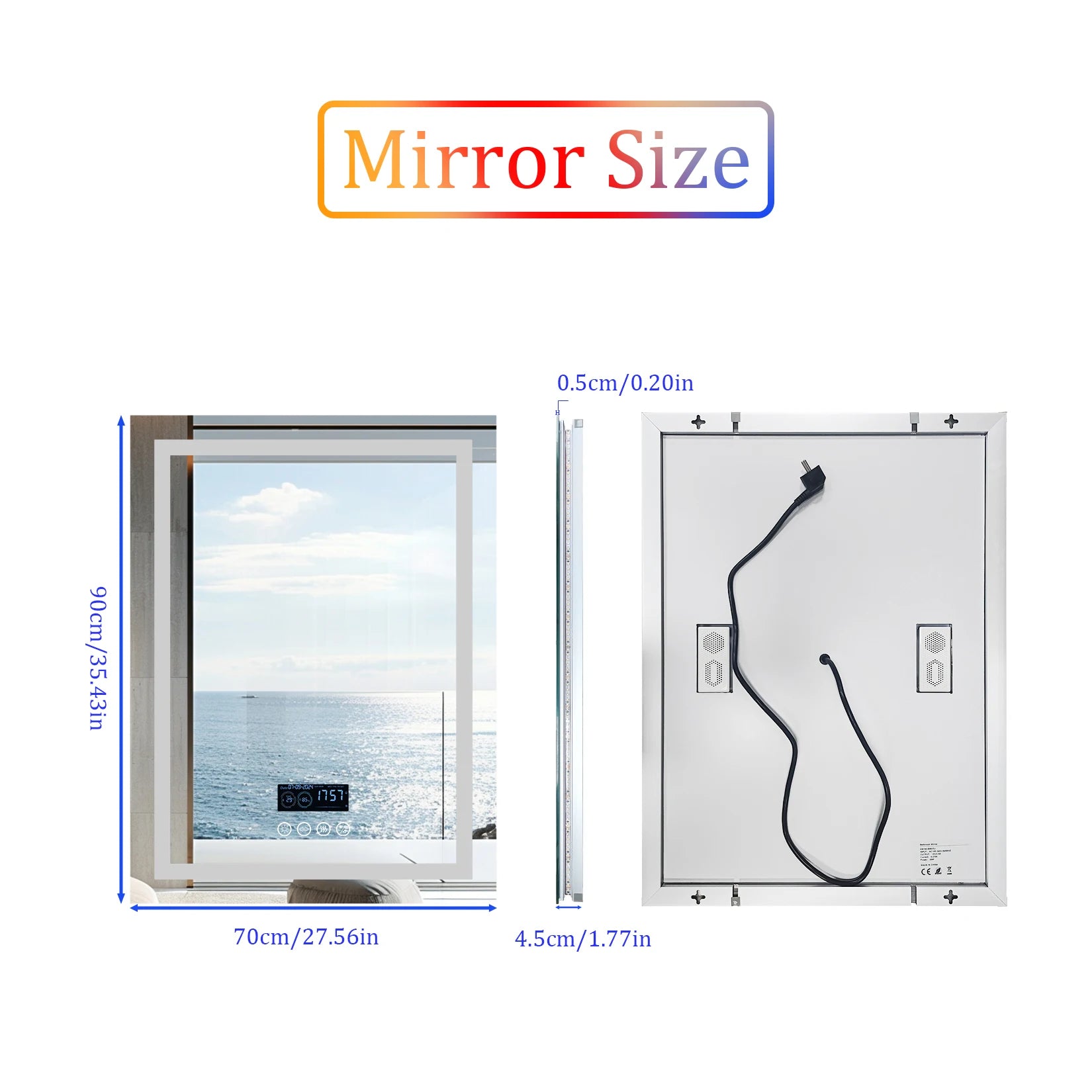 Miroir LUVODI Smart avec Bluetooth