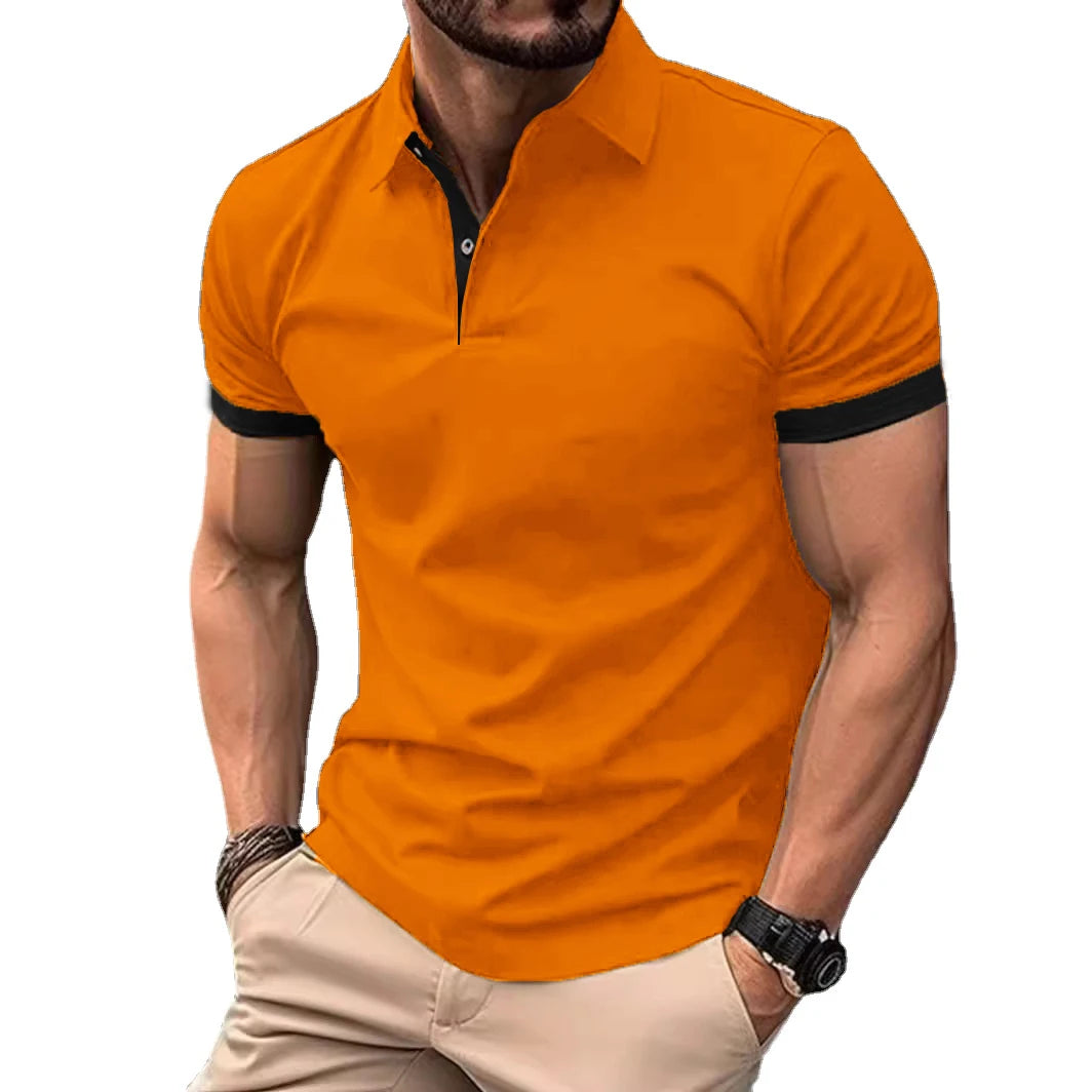 Summer Contrast Polo: Lightweight Men's Streetwear