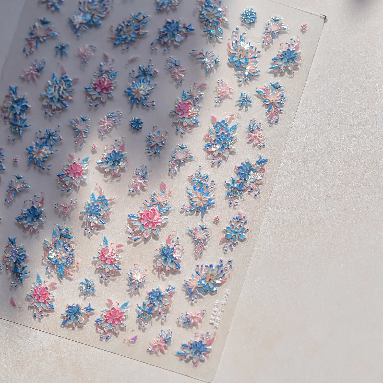 Autocollants Kawaii 5D Jasmin Pailleté pour Ongles