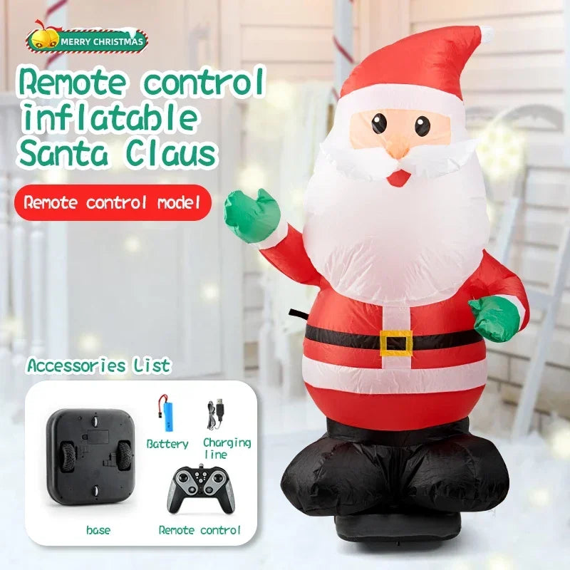 Noël Gonflable 2.1M : Père Noël & Traîneau Festif