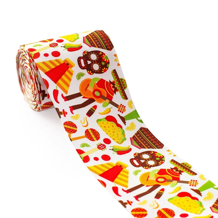 Ruban Grosgrain Fleurs Mexicaines - 5 Yards DIY