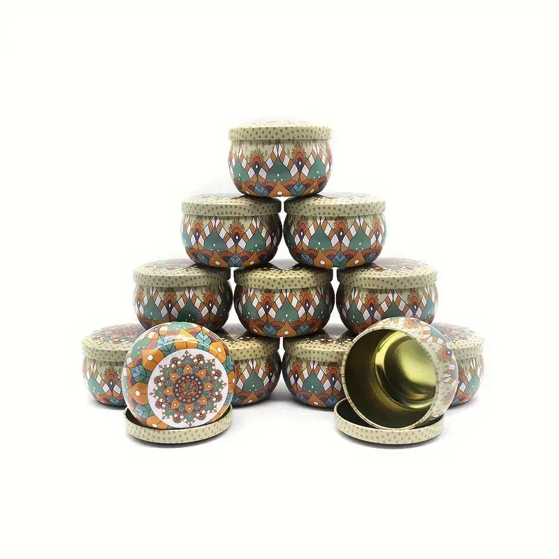 Floral Candle Craft Kits: 12 Premium Metal Containers