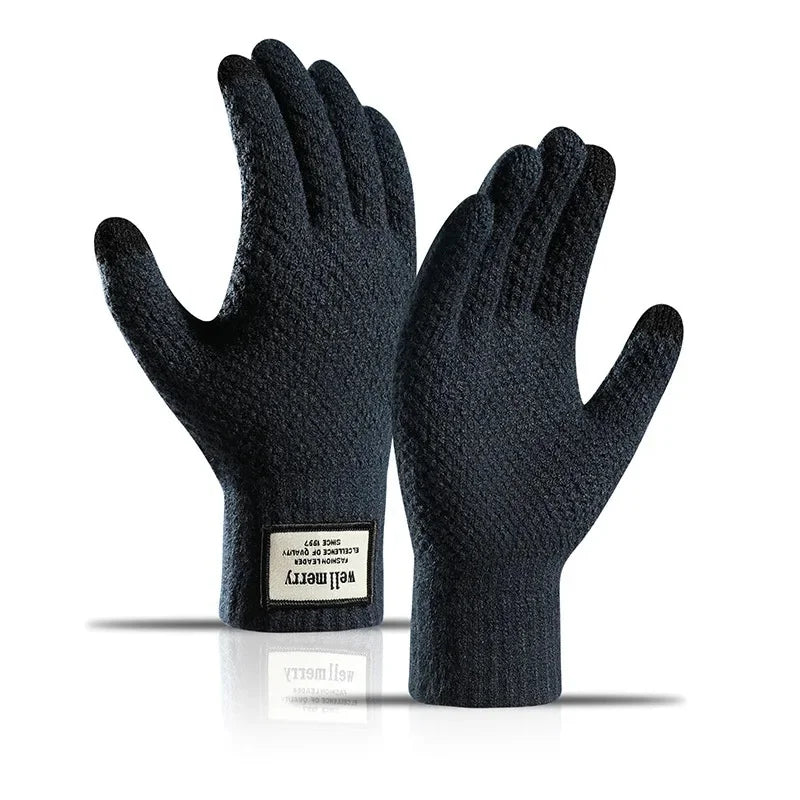 Gants Tactiles Tricotés en Laine, Doublés Polaire