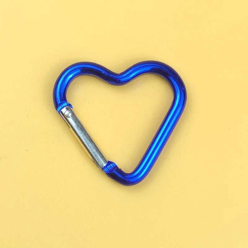 Heart-Shaped Aluminum Keychain Clip & Travel Hook