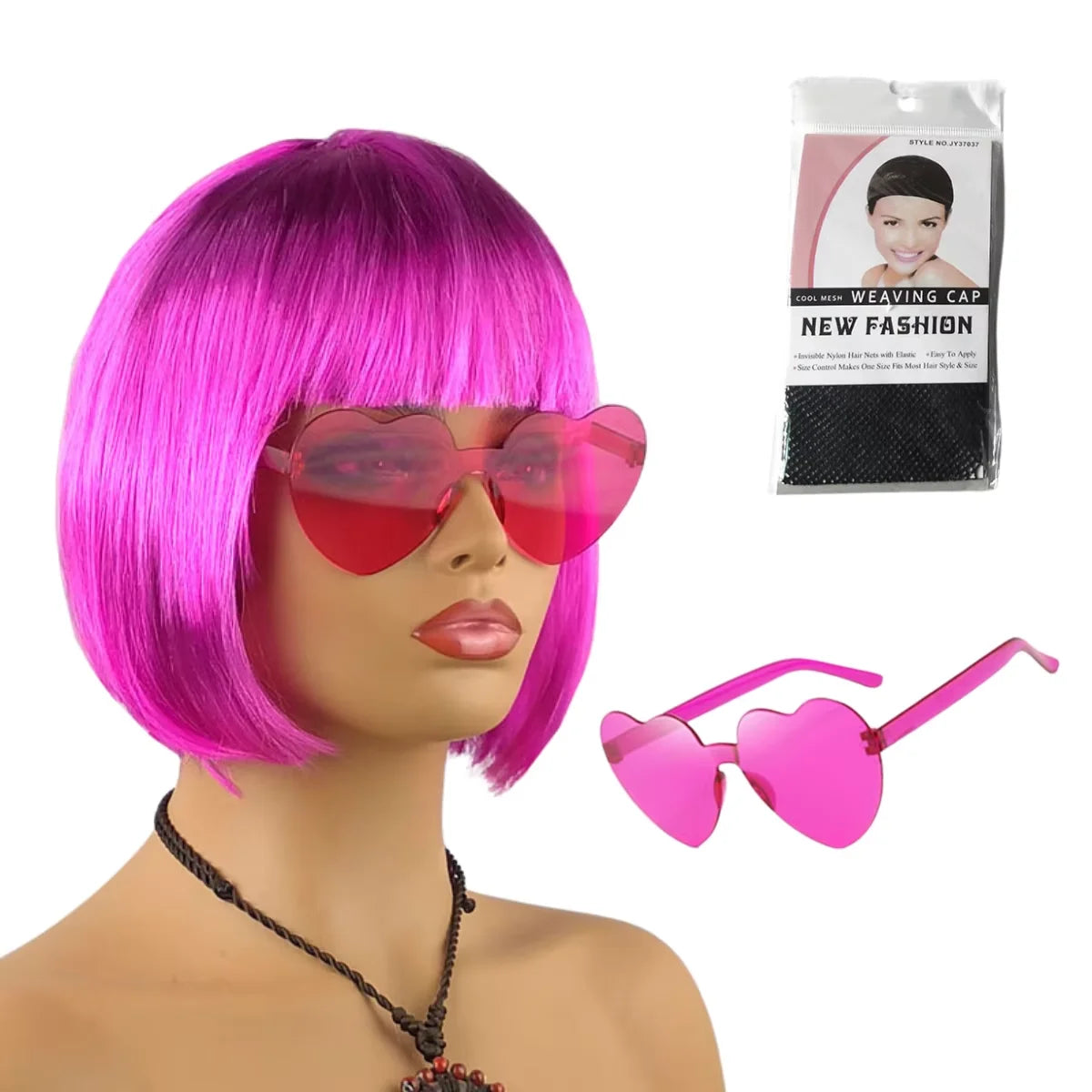 Perruque Bobo Néon Fun pour Fêtes et Cosplay