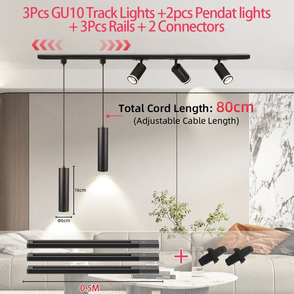 CHENBEN GU10 Flex LED Track Light - Modern & Adjustable