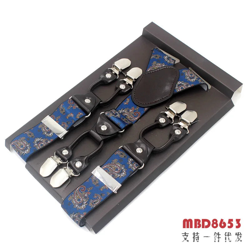 Adjustable 6-Clip Suspenders for Men & Women