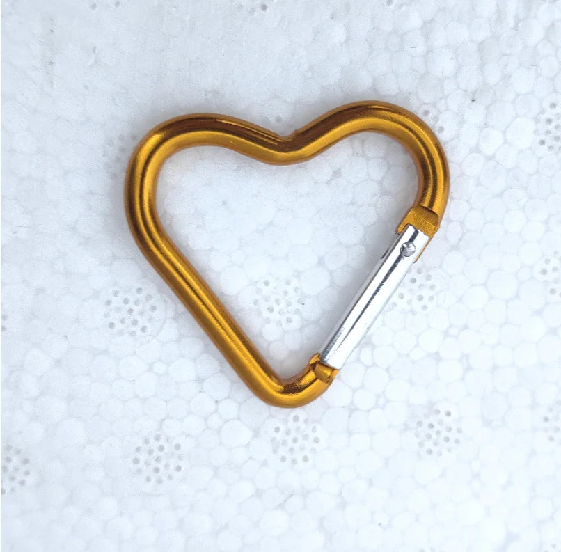 Heart-Shaped Aluminum Keychain Clip & Travel Hook