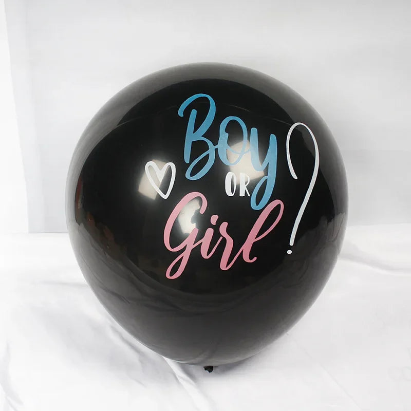 36-Inch Black Gender Reveal Balloon for Baby Showers