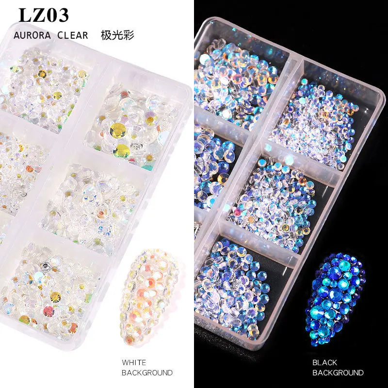Kit Strass AB Champagne pour Nail Art
