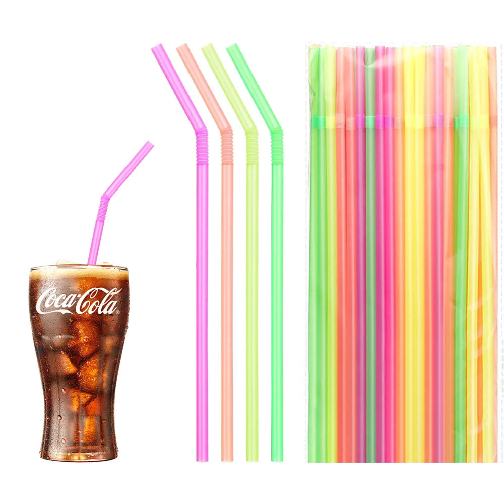 Neon Flex Straws: Fun, Safe, & Colorful Drinking!