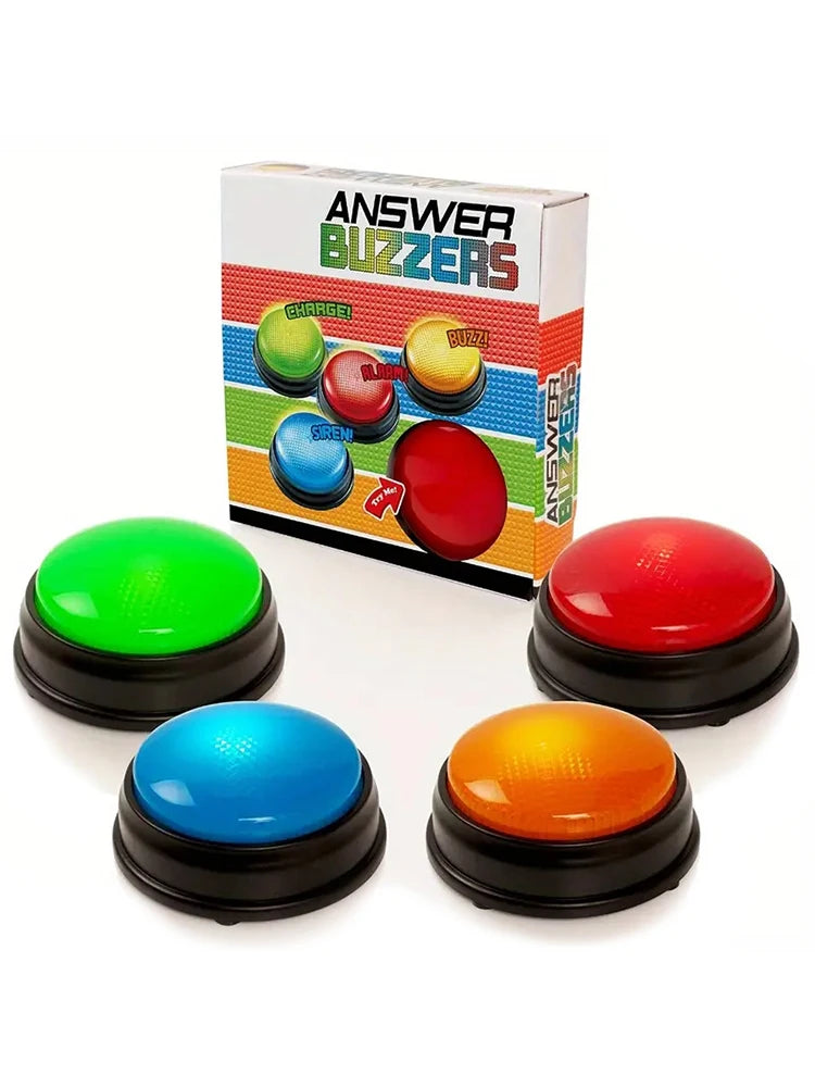 Buzzers Lumineux pour Jeux - 4 Pièces Amusantes