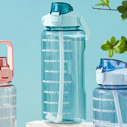 HydraGoal 2L: Portable Water Bottle with Time Markers