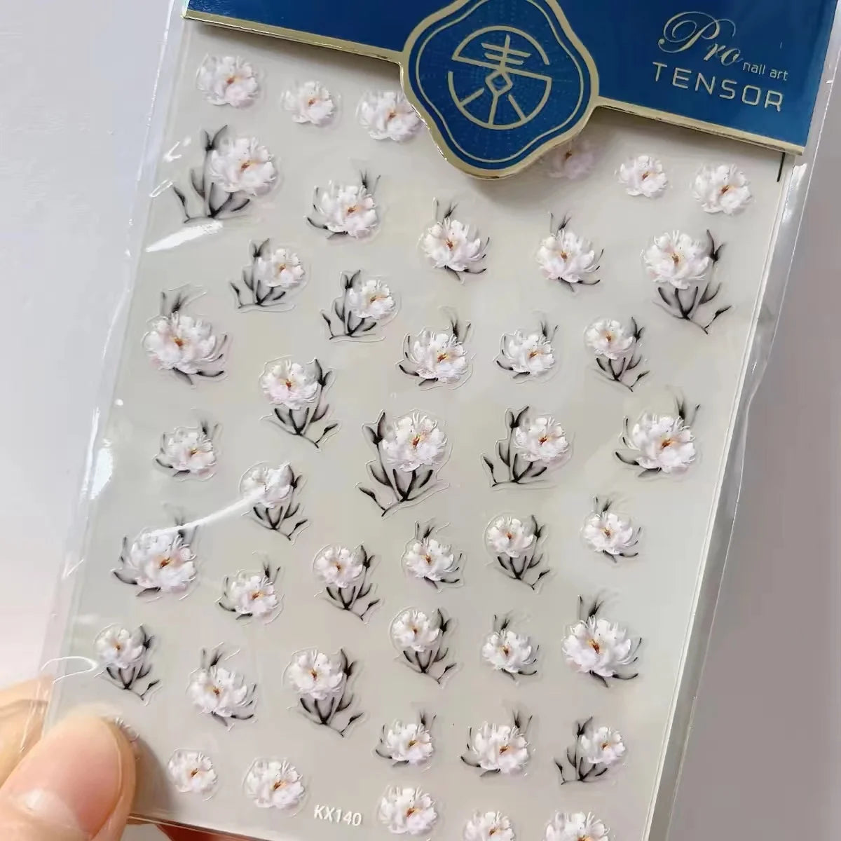 Autocollants Kawaii 5D Jasmin Pailleté pour Ongles