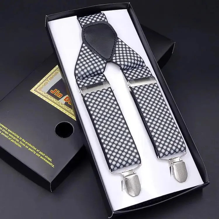 Chic Multicolor Clip Suspenders for Men - 3 Clips