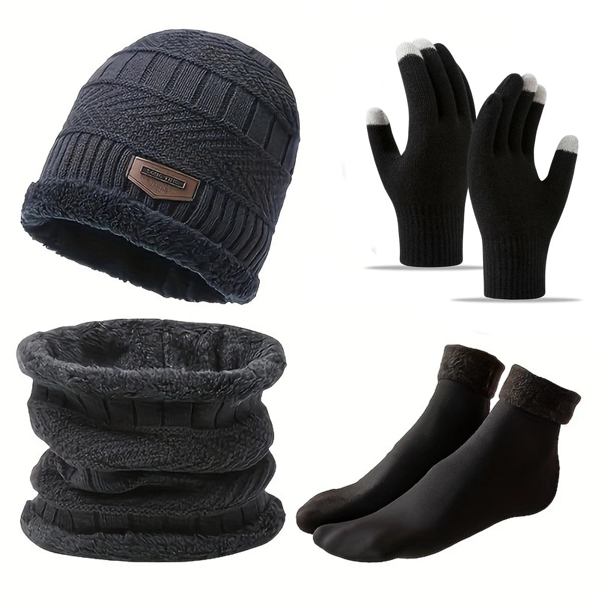 Velvet Winter Trio: Hat, Scarf & Gloves Set