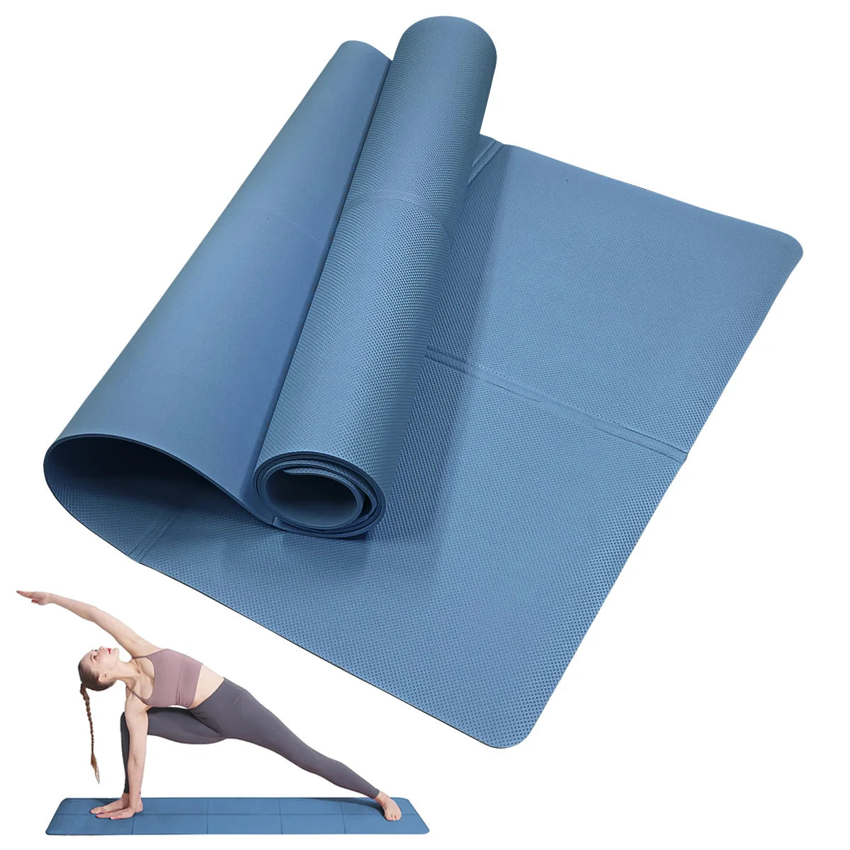 ÉcoTapis Yoga Bleu - Pliable & Épais 3/4/6 mm
