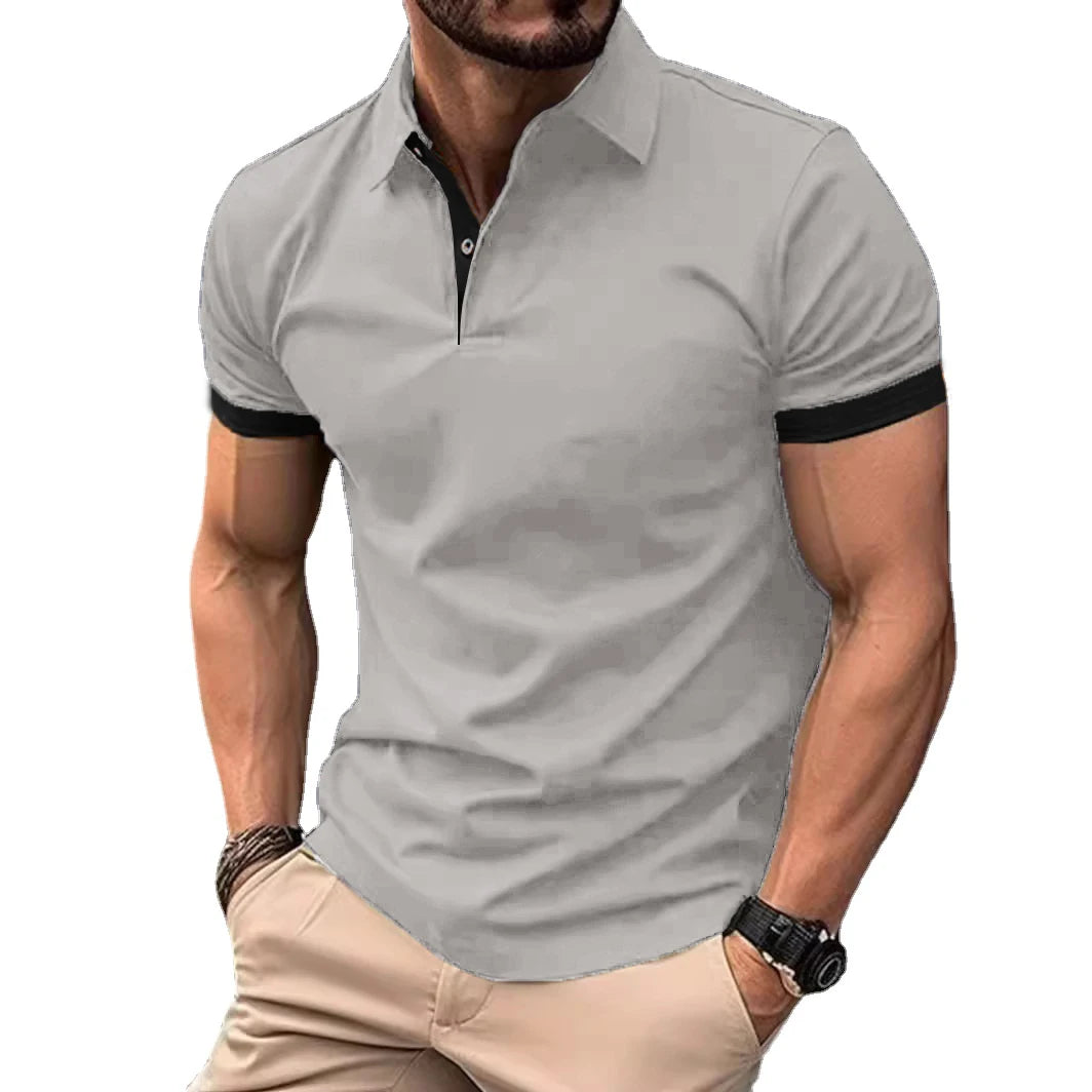 Summer Contrast Polo: Lightweight Men's Streetwear