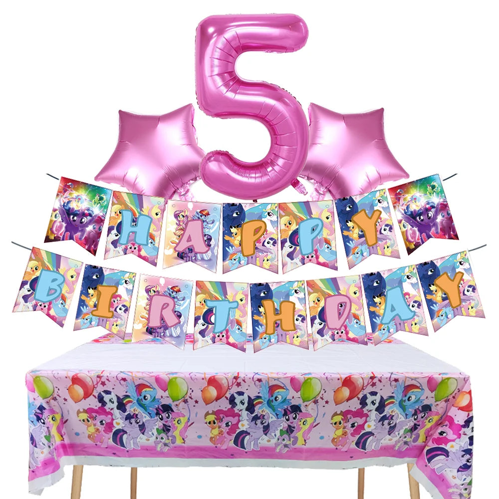 Ensemble Petit Poney Vaisselle Anniversaire Enfant