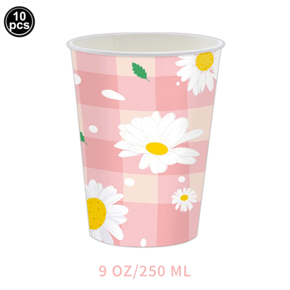 Assiettes Fleurs Joyeuses pour Anniversaire Fille