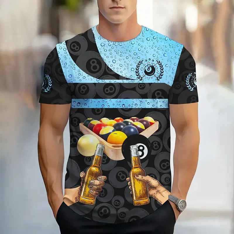 T-shirt Homme Été Dégradé 3D Style Casual