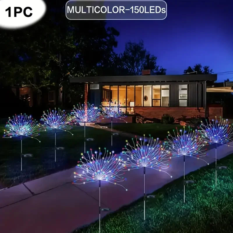 Solar Sparkle 200: LED Firework Garden Lights