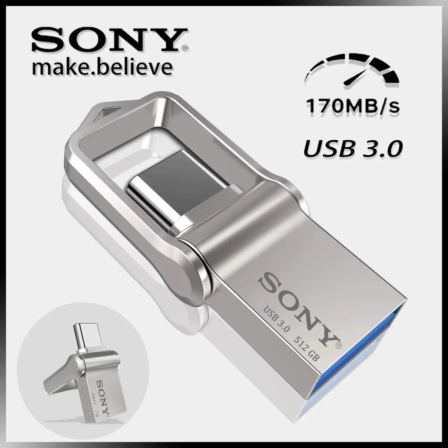 Clé USB SONY Duo Métal 64-256Go USB-C Haute Vitesse