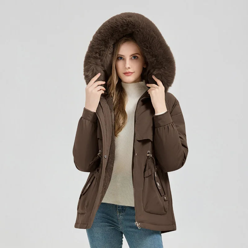 Luxe Padded Fur-Trimmed Winter Parka