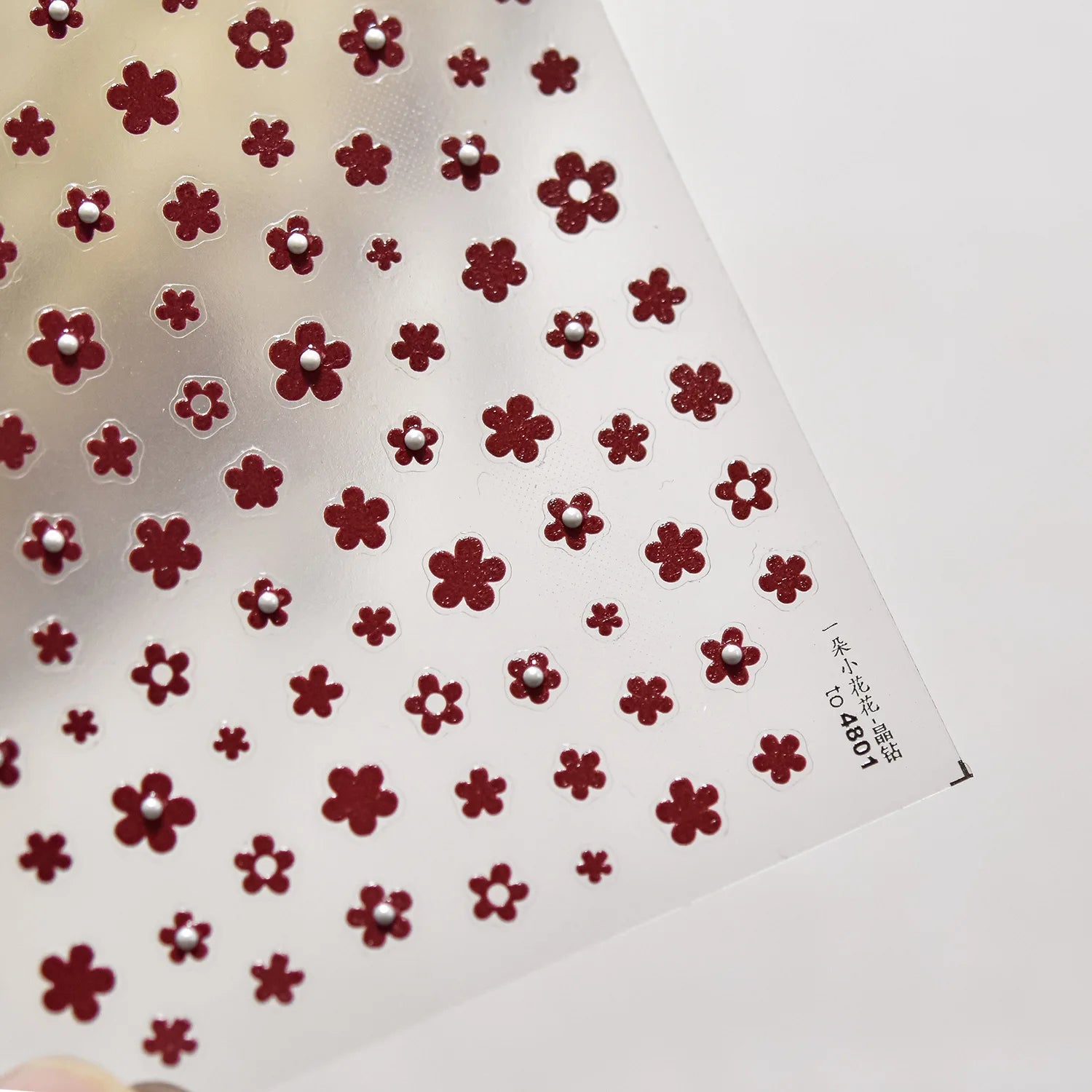 Autocollants Kawaii 5D Jasmin Pailleté pour Ongles