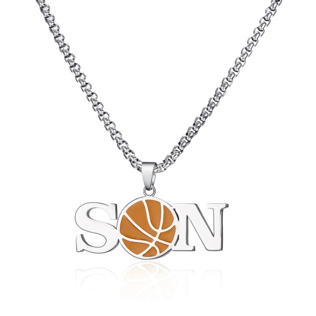Sporty Charm Necklace: Unisex Steel Ball Jewelry