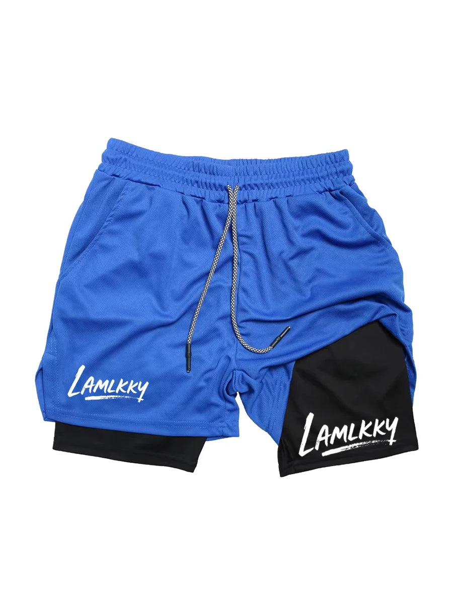 Short Athlétique 2-en-1 Homme avec Poche Téléphone