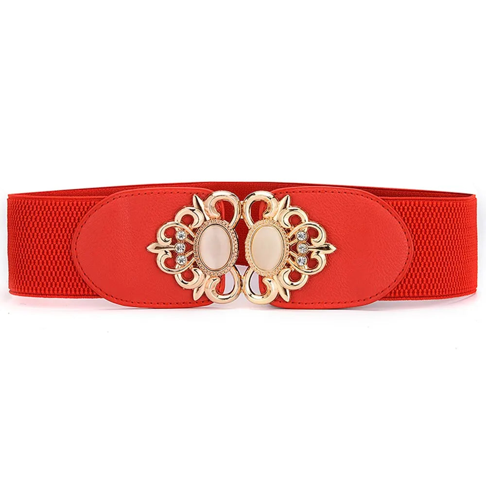 Ceinture Élastique Gemme Femme Chic avec Crochet