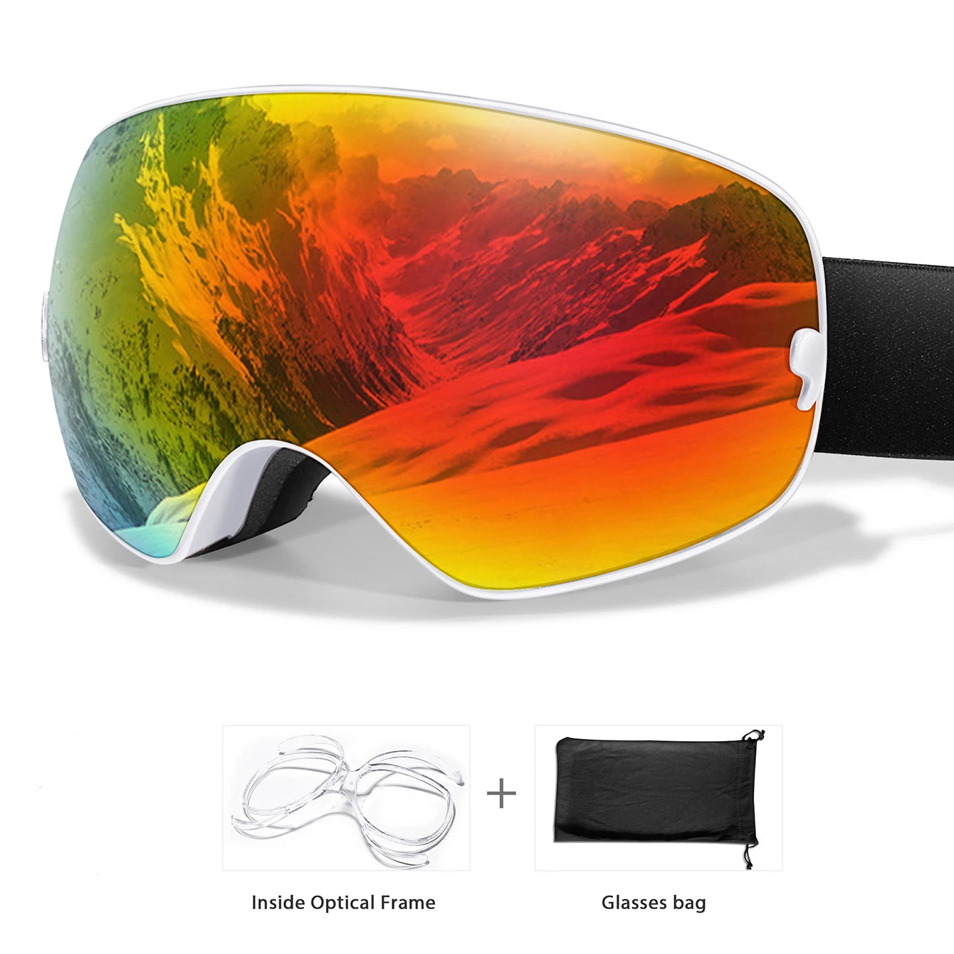 Lunettes Ski UV400 Anti-buée Mixte + Sac Offert